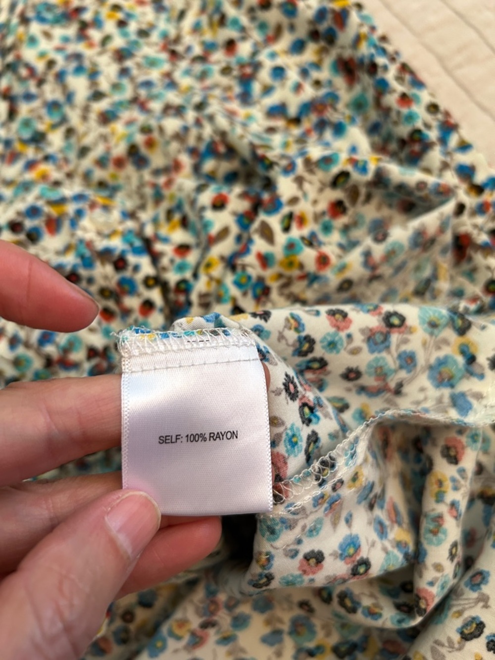 Jane & Delancey country Floral Pintuck Long-Sleeve button down Blouse White L - Picture 11 of 13